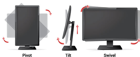 Ergonomie functions in monitors