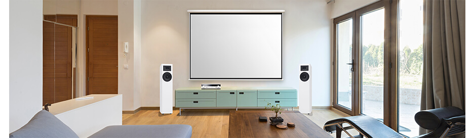 Bright home cinema space