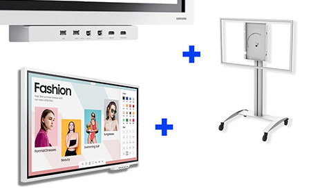 Samsung Flip 2 WM65R Digital Flipchart + Peerless SR560-FLIP2 Rolling stand + CY-TF65BRCXEN Connection box - Bundle