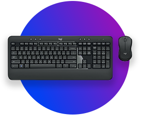 Keyboard and mouse, black